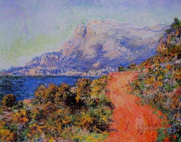  rojo Pintura al %C3%B3leo - El Camino Rojo cerca de Menton Claude Monet